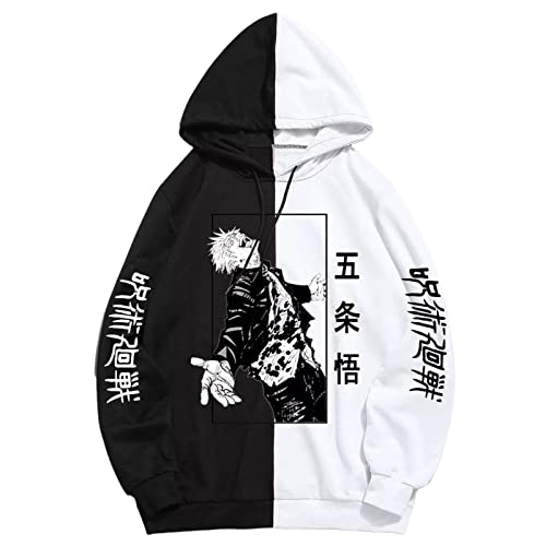 zhedu Gojo Satoru Hoodie Pullover Gedruckt Unisex Sweatshirts Cool Cartoon Anime Casual Japanisch Männlich Streetwear (M,Color 03) von zhedu