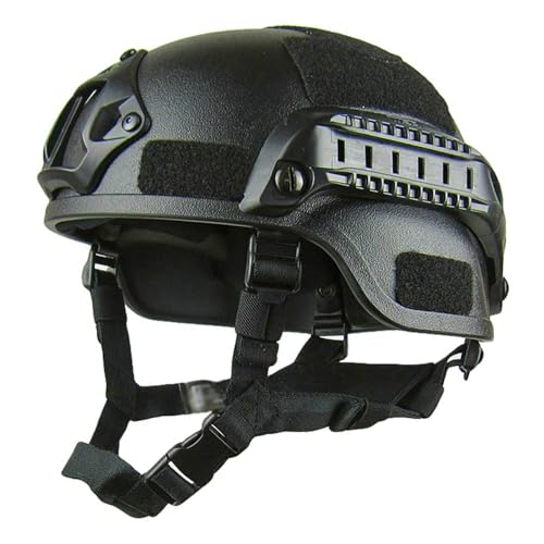 Jitong Taktischer Helm Militär-Stil Schutzhelm für Airsoft Paintball Outdoor-Sportarten Mountainbike Radfahren Shooting - Schwarz von zingking