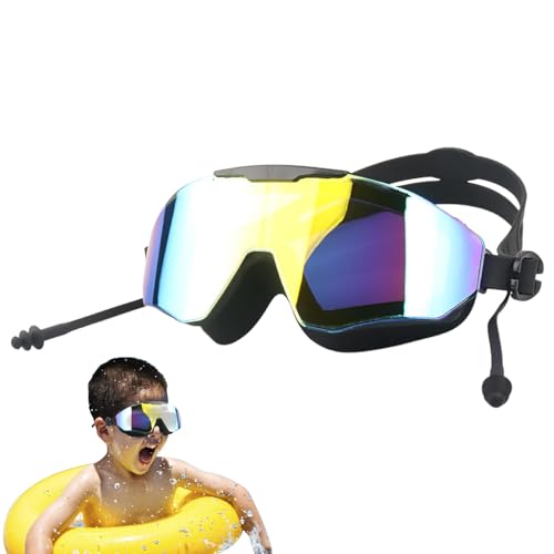 znutc Schwimmbrille, Antibeschlag-Poolbrille,Antibeschlag- und UV-Schutzbrille ohne Auslaufen - Wide View Schwimmbrille für Kinder, extra Silikonschicht, klare Sicht, vollständiger Schutz, keine von znutc
