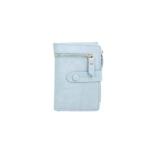 zouxangzz Kurze Damen Geldbörse Multifunktional Faltbar Student Clutch Premium Sense Multi Card Position Münzbörse, hellblau, S, Modern von zouxangzz