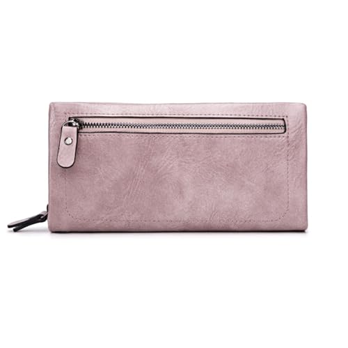 zouxangzz Lange Damen-Geldbörse, großes Fassungsvermögen, mehrere Kartenpositionen, Clutch, PU-Leder, Reißverschluss, Münzbörse, rose, L, Klassisch von zouxangzz