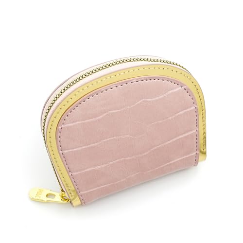 zouxangzz Organ-Kartenetui für Damen, Muschelform, Reißverschluss, kleine Münzgeldbörse, mehrere Kartenpositionen, tragbare ID-Tasche, rose, S, Retro-Stil von zouxangzz