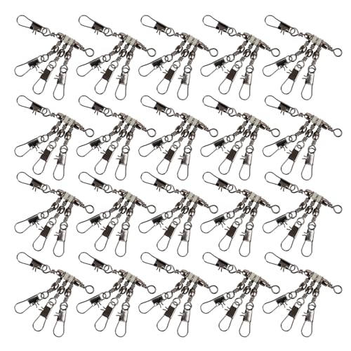 zuousxbs 20Pcs Angeln Stecker Mit Pin Lager Fässer 3 Weg Rollen Wirbel Angeln Locken Haken Stecker Angelgerät von zuousxbs