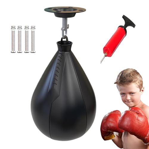 Boxing Speed Bag、Pear-Shaped Sandbag, Speedbag Boxing Set for Training, Dangling Pear Shaped Speed Bag, Portable Swivel Ball for Boxing, Reusable Boxing Ball for Gym, Speedbag Boxing Ball for Men von zwxqe