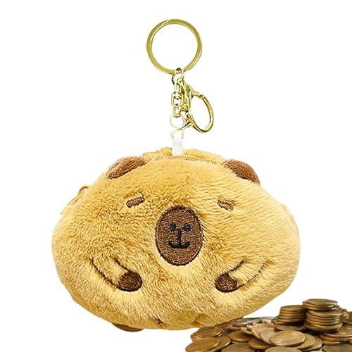 Capybara Münzgeldbörse, weiche Geldbörse, niedliche Capybara-Geldbörse, Schlüsselanhänger, Plüsch-Ornament, kleine Capybara-Geldbörse, Plüsch-Geldbörse, Schnallen-Münztasche, von zwxqe