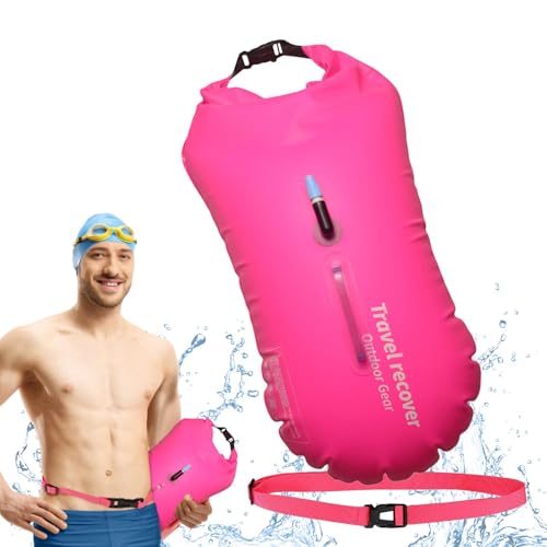 Dry Bag Schwimmboje Erwachsene Schwimmboje Trockensack Offenes Wasser Sicherheit Float Sichtbare Schwimmboje Verstellbarer Schwimmgürtel Schwimmboje mit Gürtel Pool Boje für Erwachsene von zwxqe