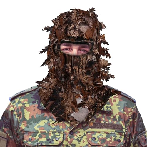 Kopfbedeckung mit Blatt-Tarnmuster, Vollgesichtsmaske, Kopfbedeckung, Jagdgesicht, Camouflage-Maske, Vollabdeckung, Camouflage-Gesichtsabdeckung, Zubehör für Jagd, Camping, Outdoor-Spiel Kopfbedeckung mit Blatt-Tarnmuster, Vollgesichtsmaske, Kopfbedeckung, Jagdgesicht, Camouflage-Maske, Vollabdeckung, Camouflage-Gesichtsabdeckung, Zubehör für Jagd, Camping, Outdoor-Spiel von zwxqe