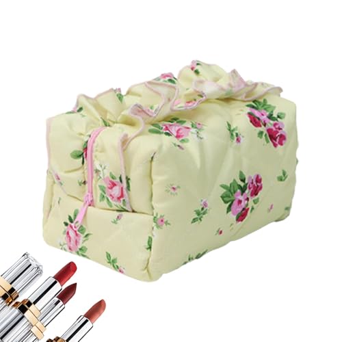 Kosmetiktasche | Schminktasche | Aufbewahrungstasche | Blumen-Organizer-Geldbörse, Mädchen-Kosmetik-Organizer, Damen-Make-up-Tasche, Gesteppte Reißverschluss-Make-up-Tasche, Make-up-Tasche Mit Rüschen Kosmetiktasche | Schminktasche | Aufbewahrungstasche | Blumen-Organizer-Geldbörse, Mädchen-Kosmetik-Organizer, Damen-Make-up-Tasche, Gesteppte Reißverschluss-Make-up-Tasche, Make-up-Tasche Mit Rüschen von zwxqe
