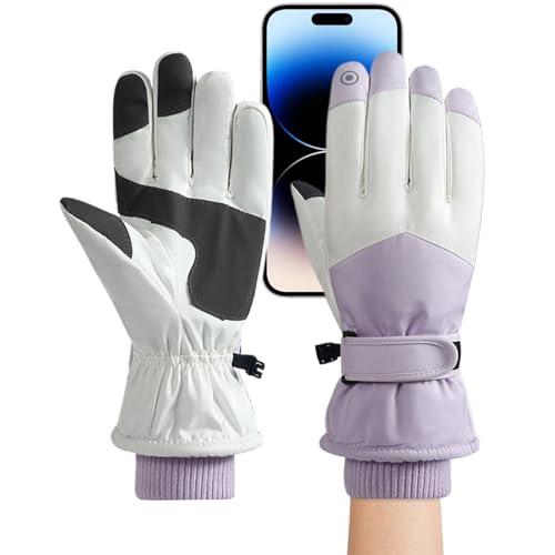 Skihandschuhe für Damen, Touchscreen-Schneehandschuhe, kaltes Wetter, Skihandschuhe für Herren, warme Handschuhe zum Skifahren, Anti-Rutsch-Schneehandschuhe, Winterhandschuhe zum Wandern, Touchscreen, von zwxqe