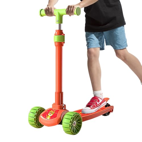 Zwxqe Kids Foldable Scooter | Adjustable Children Scooter | Outdoor Cycling Scooter, Portable Kids Scooter, Lightweight Foldable Scooter, Adjustable Height Scooter, Foot Brake Scooter for Kids von zwxqe