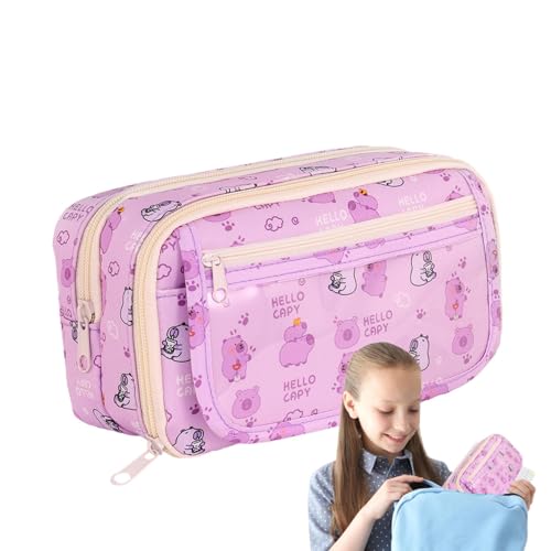 zwxqe Ästhetisches Federmäppchen, Tiermuster, Schreibwarentasche, Stift-Aufbewahrungstasche, Kosmetik-Bleistifttasche, Make-up-Tasche, Schulbedarf für Kinder, Schulbedarf für Mädchen und , von zwxqe