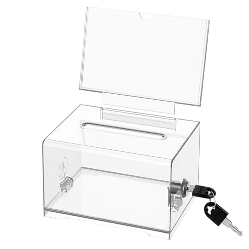 zwxqe Business Card Collection Box | Multipurpose Transparent Drop Box | Wear-Resistant Ballot Box, Stylish Storage Case, Business Exhibition Storage Box, Voting Drop Box von zwxqe