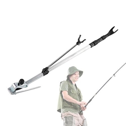 zwxqe Fishing Rod Support, Fishing Rod Support, Adjustable Telescopic Aluminum, Fish Pole Ground Holder with Stable Base, Sturdy Fishing Rod Holders for Shore 25.59 inches von zwxqe