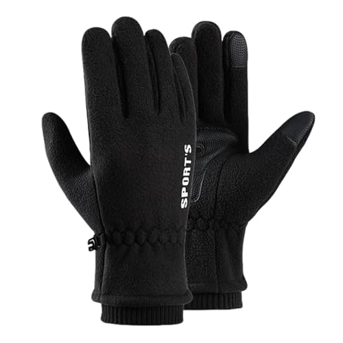 zwxqe Motorradhandschuhe für den Winter, Winterhandschuhe mit Schleife, verdickter Touchscreen, winddicht, warm, rutschfest, Motorradhandschuhe für den Winter, für Skifahren, Wandern, Herren und Damen von zwxqe