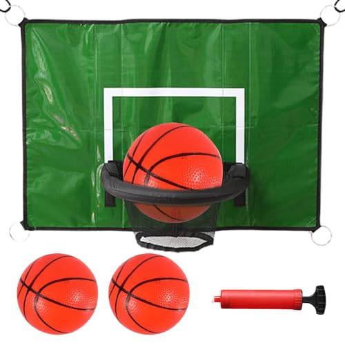 zwxqe Trampolin-Basketballaufsatz – Trampolin-Basketballkorb mit Pumpe & 3 Basketbällen | Wasserdichter Basketballaufsatz für Kinder, Erwachsene, Basketball-Liebhaber von zwxqe
