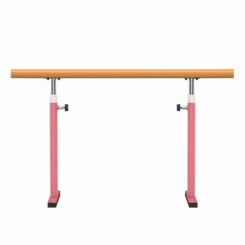 zxhrybh Freistehende Pole Dance Stange, Mobile Verstellbare Ballettstange, Stabil für den Heim-oder Studiogebrauch, Ballett Zubehör für Kinder und Erwachsene(Pink,59in/150cm) von zxhrybh